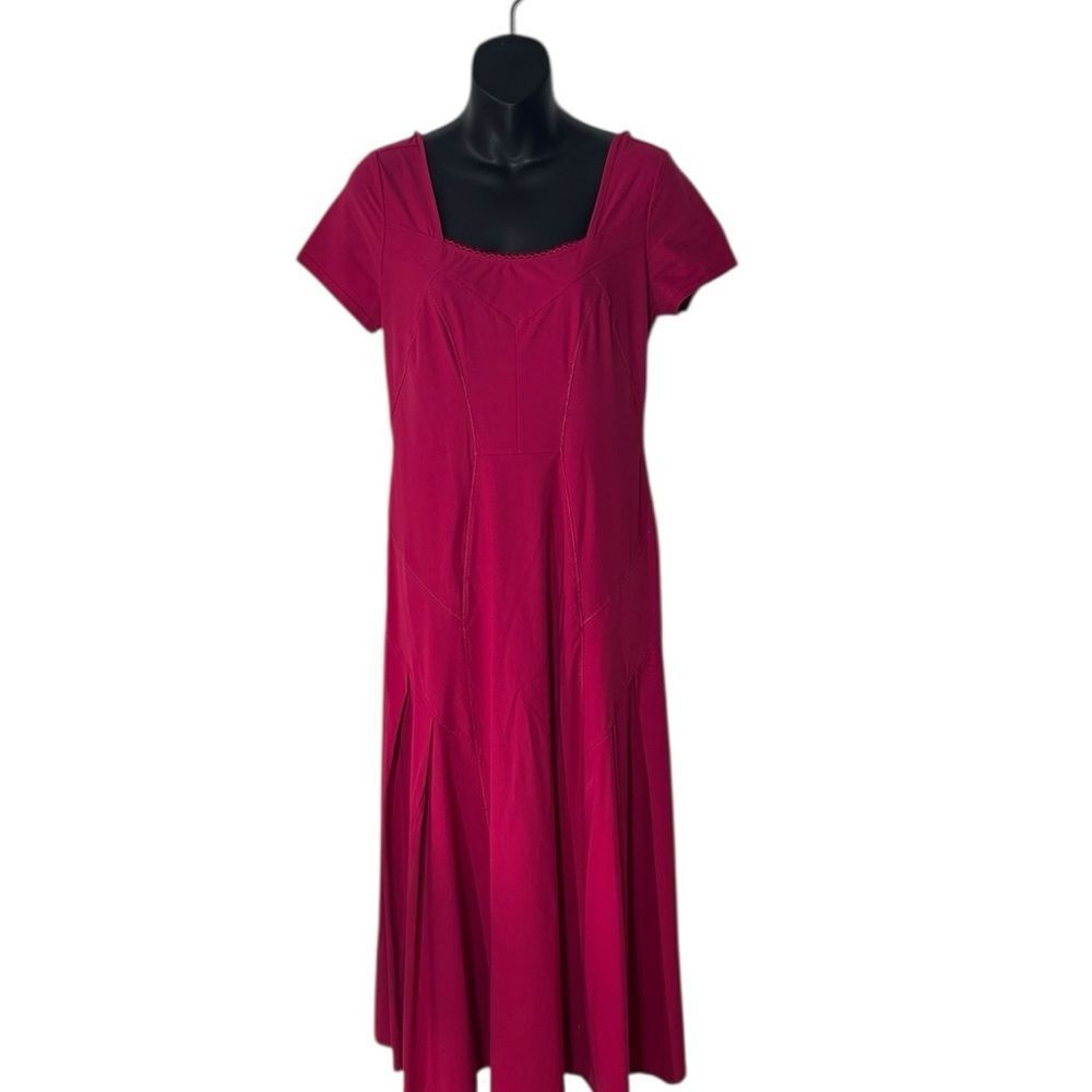 Deca Paris T2 US 8 Pink Short Sleeve Dress cute seam‎ front summer sundress